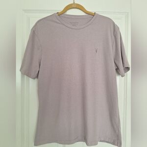 All Saints Men's Purple Cream T-Shirt Size XL Organic Cotton